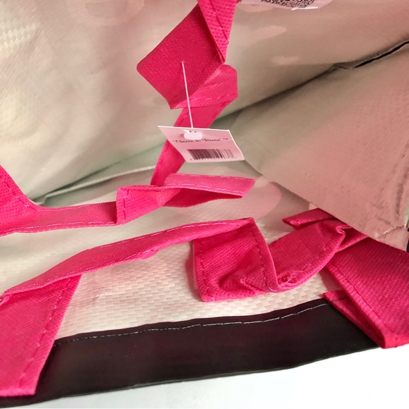 3/$15 NEW EARTHWISE Reusable Grocery Bag LOVE IS ALL YOU NEED Black Pink 13.5” - Picture 5 of 15